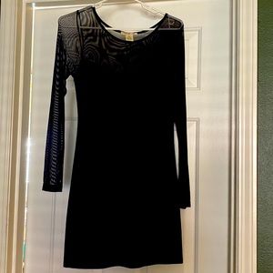Black mesh sleeve dress, size M